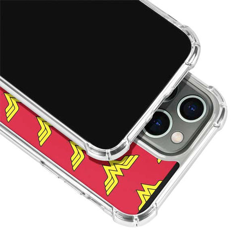 DC Comics Wonder Woman Logo Pattern iPhone 14 Pro Clear Case